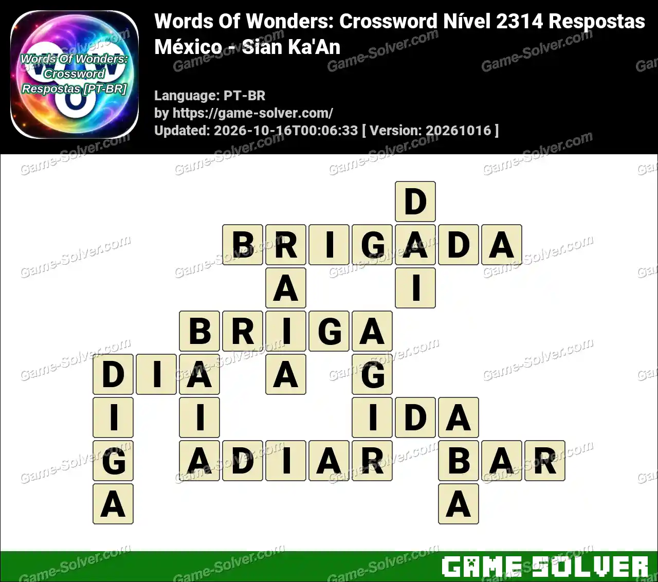 Words Of Wonders: Crossword Nível 2314 Respostas – México – Sian Ka’An